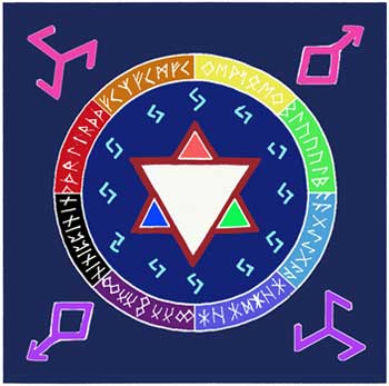 Rune Awakening altar cloth or scarve 36" x 36" (image for) Rune Awakening altar cloth or scarve 36" x 36"